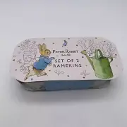 BEATRIX POTTER Peter Rabbit Bakeware RAMEKINS set of 2 Easter