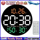 LF# 10 Inch Large Digital Wall Clock Humidity Temperature Date Display (Multicol