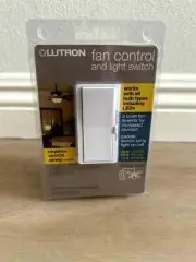 Lutron Fan Control And Light Switch Diva DVFSQ-LFH Sealed/Plastic/Retail