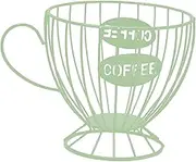EHJRE Coffee Pod Holder Container for Bar Use, Capsule Organizer Storage Basket for Dining Area, Green