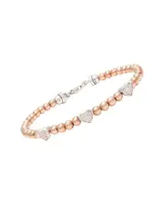 Heart Silver 0.05 ct. tw. Diamond Bangle Bracelet