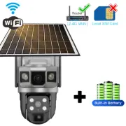 6K 12MP Solar Camera 4G SIM Card Wifi Smart Home Security Protection Outdoor IP