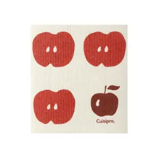 【CUISIPRO】植物纖維環保抹布 小蘋果(廚房抹布 清潔布 擦拭布)