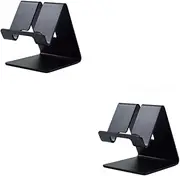 ARTIBETTER 2pcs Aluminum Alloy Desktop Stand Flat Bracket Lazy Phone Holder for Mobile Phones Tablets Portable Black Finish for Desk Bed Use