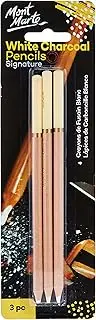 [MONT MARTE] Charcoal Pencils 3 Pieces Set, White