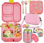 Bento Lunch Box Set for Kids Pink-Mermaid