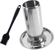VANZACK 1 Set Stainless Steel Beer Can Chicken Roaster Rack with Integrated Drip Tray Vertical Holder for Oven Grill BBQ for Family Gatherings and Camping Durable Cooking Accessory