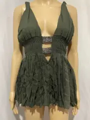 SASS & BIDE SIZE SIZE 8 BNWT KHAKI SMOCKED SILK TOP