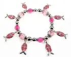 4030028 Christian Scripture Religious Bracelet Beaded Fish Symbols