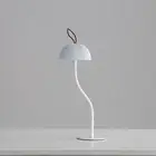 Corrugated White Lamp Cap Elegant Curved Stem Mushroom Desk Lamp - Adjustable LE