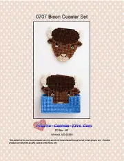 Bison/Buffalo Coaster Set-Plastic Canvas Pattern or Kit