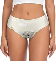 [SAAKE] Hen Flying Butterflies Among Flowers Print Women's Briefs XS S M L XL XXL 3XL 4XL Plus Size Briefs Bikini Ladies Underpants