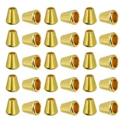 Bell Stopper Conical Cord Ends 30Pcs Cord for DIY Clothes Bright Gold Tone