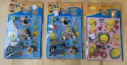 3 Pack Pepe Le Pew, Speedy Gonzales Taz Tweety The Looney Tunes Bobble Stickers