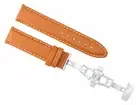 22MM LEATHER WATCH BAND STRAP SMOOTH FOR OMEGA SEAMASTER PLANET OCEAN ORANGE WS