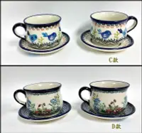在飛比找Yahoo!奇摩拍賣優惠-波蘭陶系列 陶瓷小鳥咖啡杯盤組 1杯+1盤 200ML 鄉村