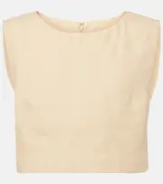 [Posse] Posse Martina linen crop top UK 6 beige