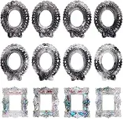 FREEBLOSS Pack of 12 Vintage Resin Photo Frames Mini Resin Frame Baroque Photo Frame Ornament DIY Small Photo Frame for Phone Box Scrapbook Decor Round & Oval