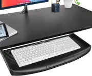 22"Wx11"D under Desk Keyboard Tray Slide Out, Pull Out Keyboard Tray for Desk, K
