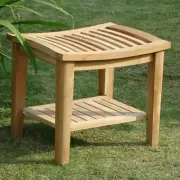19" A GRADE TEAK WOOD STOOL SHELF SHOWER HOME BATH / SPA / GARDEN OUTDOOR INDOOR