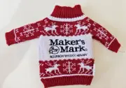NEW Maker's Mark Bourbon Holiday Bottle Sweater Fits 750ml & 1L