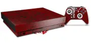 Skin for XBOX One X Console Controller Folder Doodles Red Dark Decal