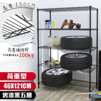 在飛比找momo購物網優惠-【cheaper 居家】荷重型 烤黑 46X121X150C