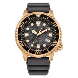 【CITIZEN】星辰 Promaster 光動能 Eco-Drive BN0163-00H 膠錶帶 兩百米潛水錶 灰/玫瑰金 44mm