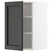 METOD wall cabinet with shelves, white/Lerhyttan black stained, 40x37x60 cm