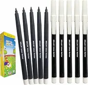Dollar ColorMax Felt Tips Colouring Pens, BLACK, Pack of 10, Ideal for Draw Colour Mark Sketch Write, Perfect for School Office Home Everyday Use