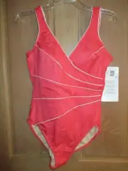 NEW MIRACLESUIT Size 18 Horizon One PIECE SWIMSUIT $150 Retail Orange Slimming