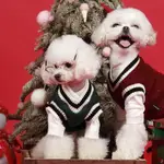 ⭐熱⭐狗貓毛衣 PREPPY STYLE V 領條紋背心寵物小狗冬季保暖衣服 APPERAL FOR DOGS CATS