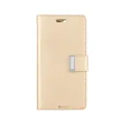 iPhone 16 Plus High-Quality Flip Wallet Case Cover: Shock-Resistant with Front Cover, Multiple Card Slots, Magnetic Closure and Media Stand Convertible - Gold