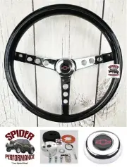 1955-1956 Bel Air 210 150 Nomad steering wheel RED BOWTIE 15" HIGH GLOSS