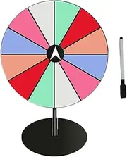 Colored Rotating Wheel Tabletop Prize Turntable with Stand Props with Erasable Pen Roulette Wheel for Trade Show Gatherings