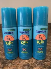 Coppertone Kids Mineral Roll-On Sunscreen SPF 50 Tear Free - 2.5 oz Lot of 3