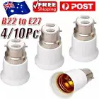 4/10x B22 To E27 Light Socket Adapter Bayonet Lamp Base To Edison E27 Bulb Screw