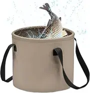 Folding Bucket | Foldable Camping Bucket with Handles | Portable Travel Basin Outdoor Pail for Household Yard Pet Cleaning Hiking Gardening Fishing