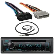 Kenwood KDC-BT34 Bluetooth USB AUX CD Receiver, Wiring Harness, AM/FM Antenna (for: Jeep)