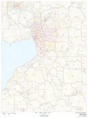 Erie County, New York ZIP Codes Laminated Wall Map (MSH)