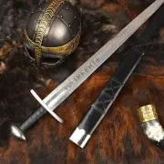 Custom Handmade Carbon Steel Medieval Viking Sword Ulfberht Sword With Scabbard