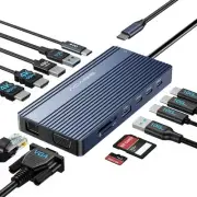 USB C Docking Station Dual HDMI Monitor, Laptop Docking Station 3 Monitors, 2...