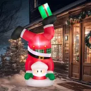 Christmas Inflatable Outdoor Decoration 8FT Handstand Santa Claus, 3 LED Lights
