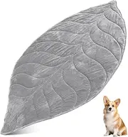 Pet Mat for Dog Cat Dog Blanket Washable Reusable Puppy Pads Leaves Shaped Cat Mat Pet Blanket Cushion Comfortable Sleeping Cushion for Dogs and Cats Indoor for Fall Winter Dog Cat Supplies (Grey)