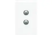 Clipsal Saturn 2 Gang Switch with LED Pure White | 4062PBL-PW