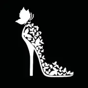 5pcs Car Decorative Decals Car Window Door Bumper Decal Fashion Modified Decal Personality Butterfly High Heels Reflective Stickers Scratch Protectors Sticker for Wall Cars (White, 17 * 12.8cm)