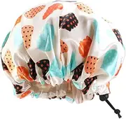 Beavorty 5 Pack Boys and Girls Bathing Cap Satin Elastic Sleep Cap for Hair Protection Comfortable Wide Rim Hat Soft Breathable for Home Travel