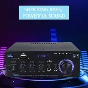 AK45 Stereo Audio Amplifier Receiver 300Wx2 Home Dual Channel Bluetooth USB/SD
