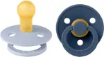 BIBS Color Natural Rubber Size 1: 0+ months pacifier Dusty Blue / Steel Blue 2 pcs