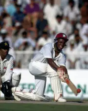 Brian Lara batting for the West Indies during their Champions- Old Cricket Photo